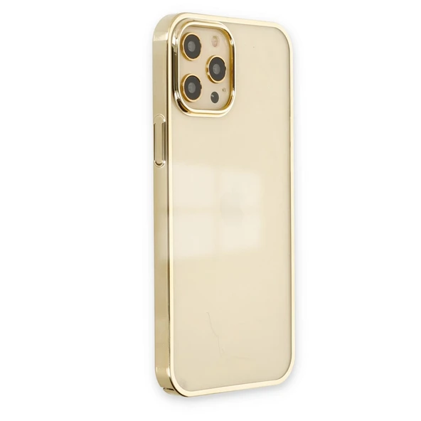 İphone 12 Pro Max Kılıf Element Silikon - Gold - Resim 2