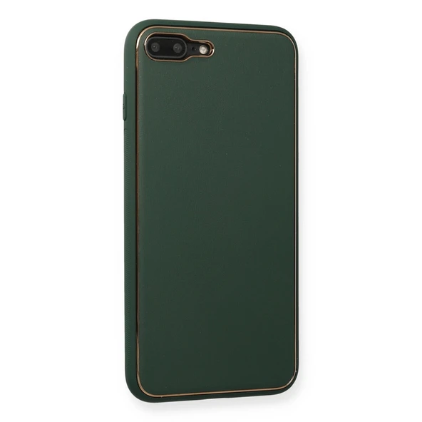 İphone 7 Plus Kılıf Coco Deri Silikon Kapak - Yeşil - Resim 2