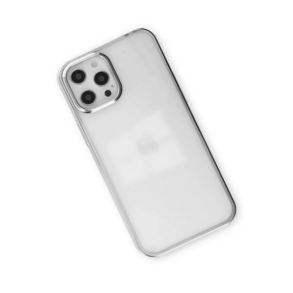 İphone 12 Pro Max Kılıf Element Silikon - Gümüş - Resim 3
