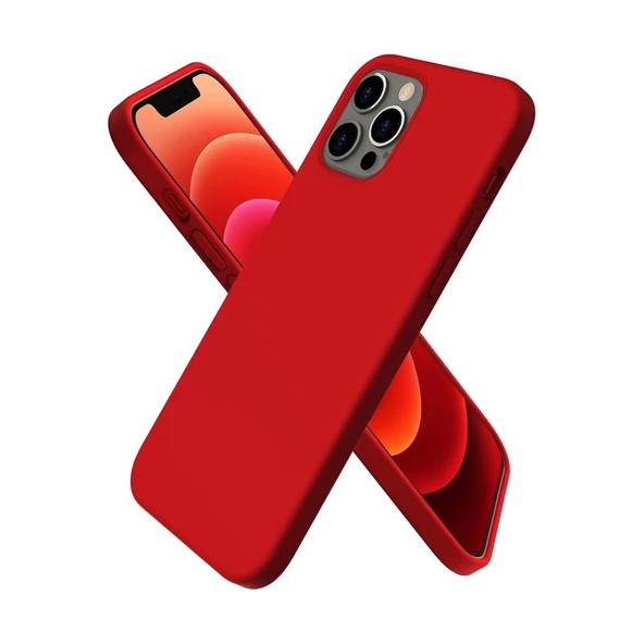 İphone 12 Pro Max Kılıf First Silikon - Koyu Kırmızı ürün görseli 1