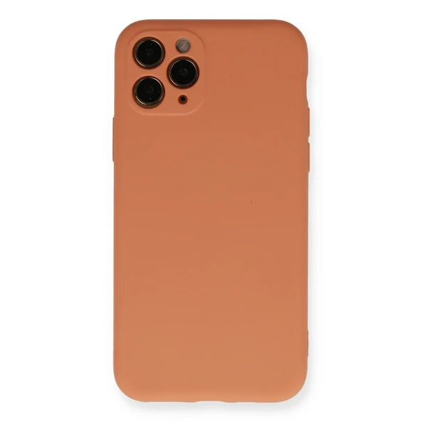 İphone 11 Pro Kılıf Nano İçi Kadife Silikon - Mat Turuncu ürün görseli 1