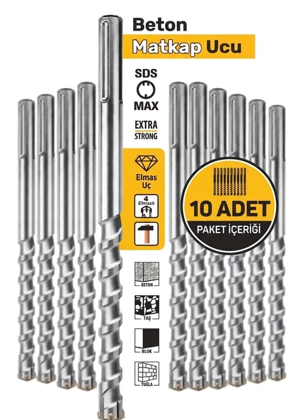 Filo Sds Max Elmas Beton Matkap Ucu ( 28x340MM ) - 10LU Paket ürün görseli 1
