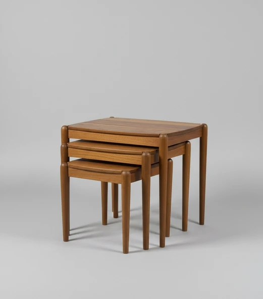 Lotus 3lü Zigon Sehpa Seti  Ahşap Mdf - Resim 5