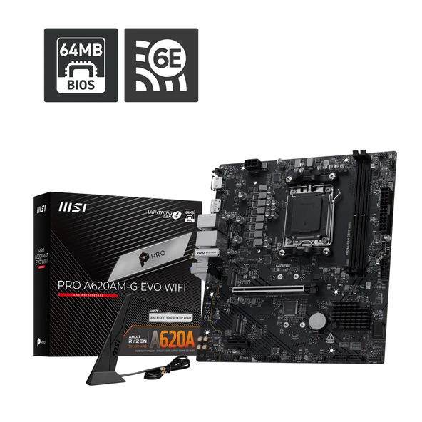 MSI PRO A620AM-G EVO WIFI GAMING ANAKART ürün görseli 1