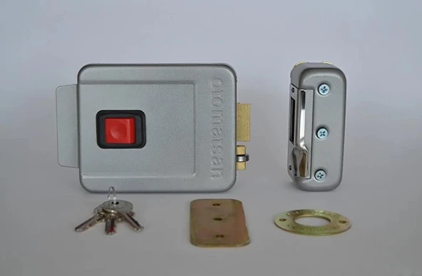 Otomatsan elektrikli otomat trajlı apartman kapı kilidi UZUN BARELLİ 70 MM ürün görseli 1