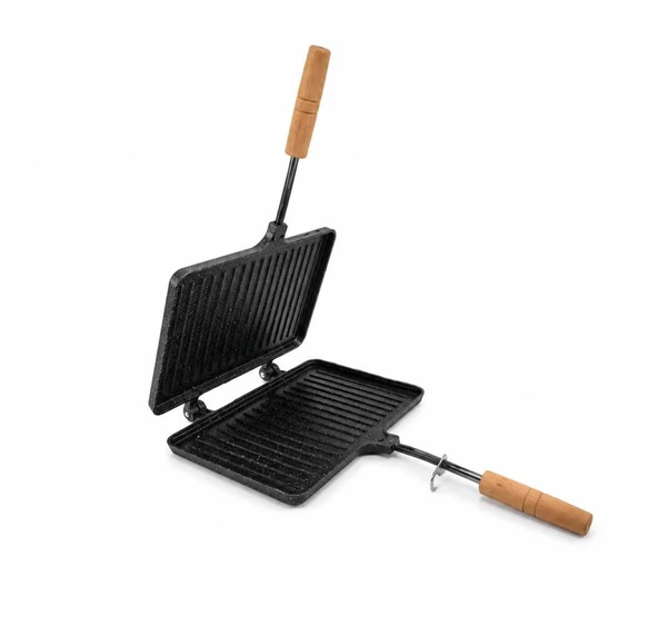 Madfox GrillPress Granit Döküm Çift Taraflı Tost & Izgara Tavası ürün görseli 1