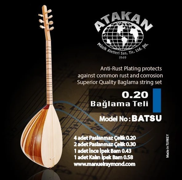 Bağlama Tel Takım 0.20 BATSU - Resim 2