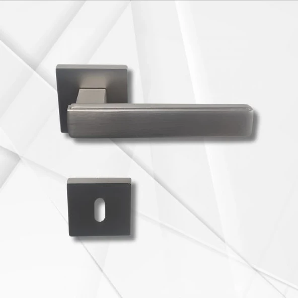 Marelli LUSSO SÜPER SATEN inox saten renkli italyan tipi kare rozetli 1. KALİTE kapı kolu ürün görseli 1