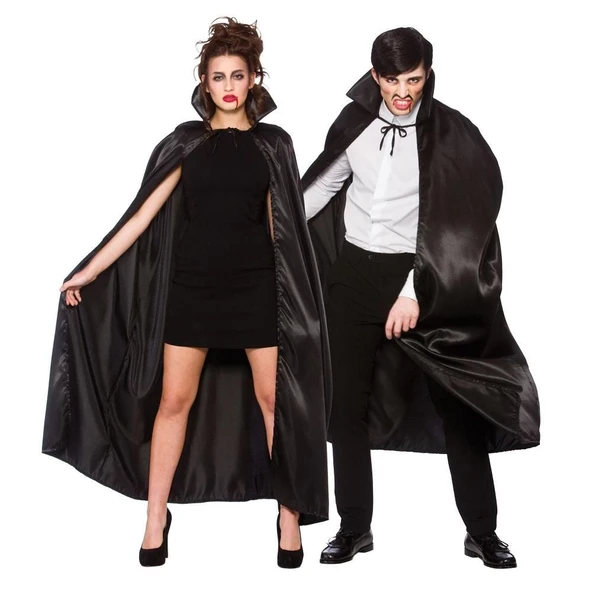 Siyah Renk Yakalı Halloween Pelerini 120 cm ürün görseli 1