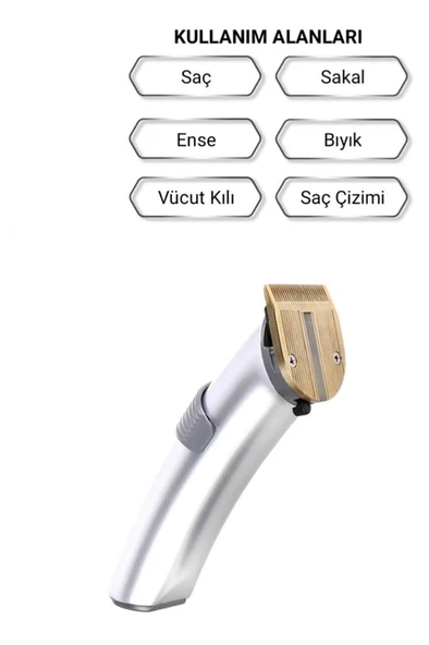 609 Profesyonel Şarjlı Saç Sakal Kesme Tıraş Makinesi Erkek Tıraş Makine Seti ürün görseli 1