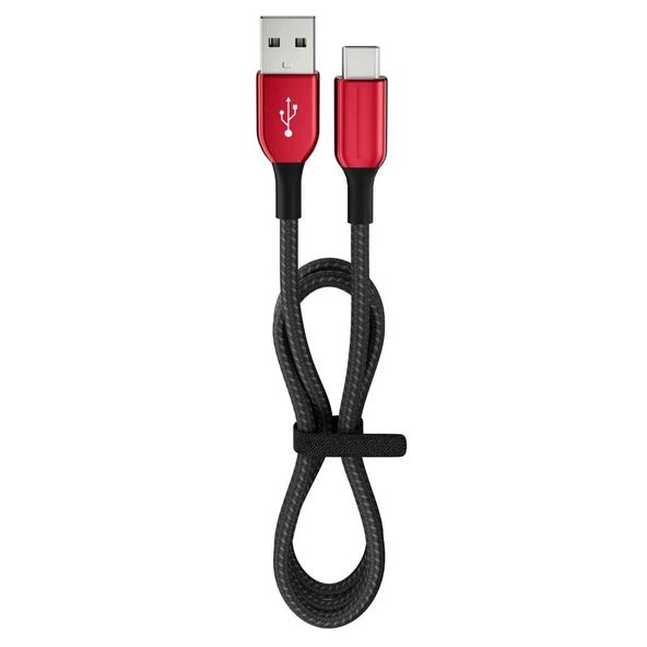 15 Watt 3A Usb-A To Type-C 1.2M Hızlı Şarj Kablosu Kırmızı FC36 ürün görseli 1
