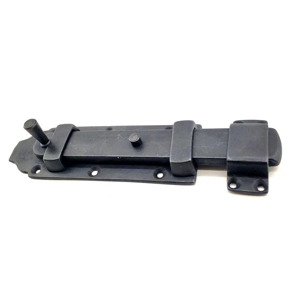 Antika Tarz Dekoratif Pirinç Yassı Kapı Sürgüsü - 55x215 mm, Oksit ürün görseli 1