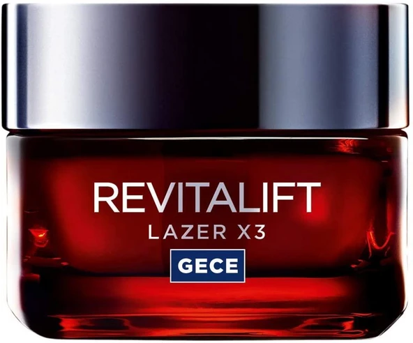 L'Oréal Paris Revitalift Lazer X3 Yoğun Yaşlanma Karşıtı Gece Bakım Kremi, 50 ml ürün görseli 1