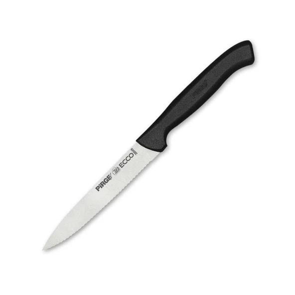 38049 Ecco Tırtıklı Sebze, Et, Biftek Steak Bıçağı 12 cm - Siyah ürün görseli 1