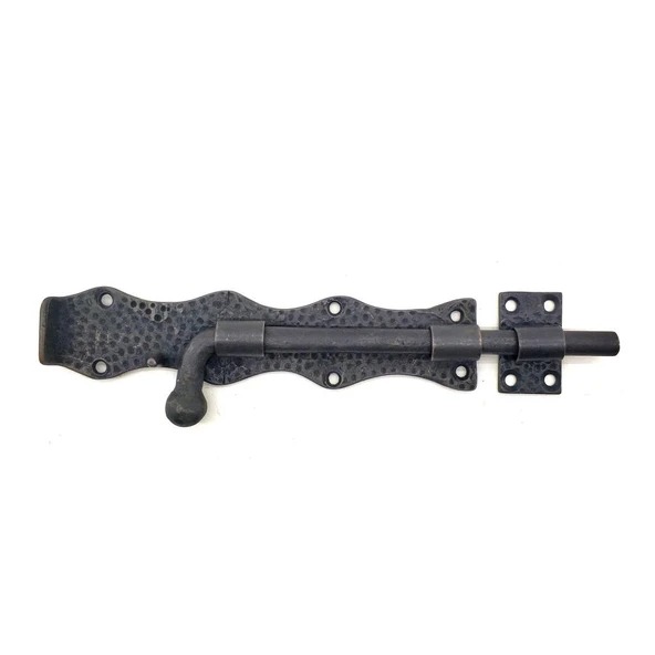 Antika Tarz Dekoratif Pirinç Dövme Kapı Sürgüsü - 20cm, Oksit ürün görseli 1