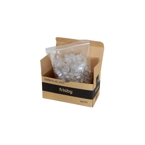 FRISBY Cat5 UTP FNW-RJ4519N RJ45 100lü paket Plastik Konnektör ürün görseli 1
