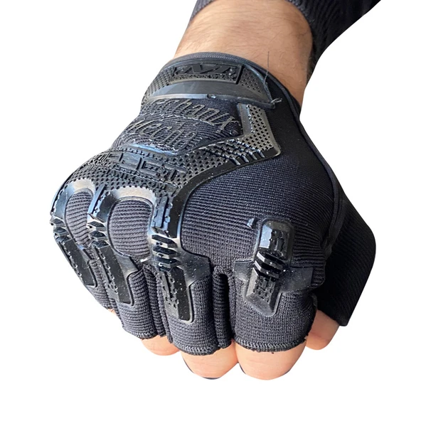 1107 Mechanix Parmaksız Eldiven Siyah - Resim 2