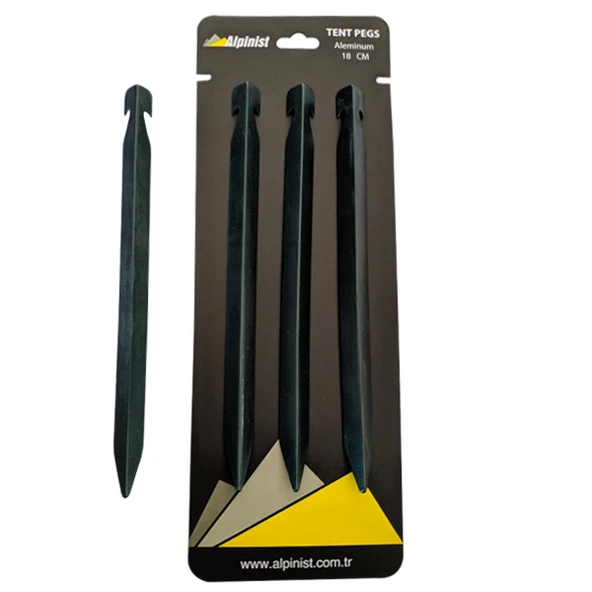 Alpinist Alüminyum 6061 Çadır Kazığı 18 cm Yeşil 4'lü ürün görseli 1