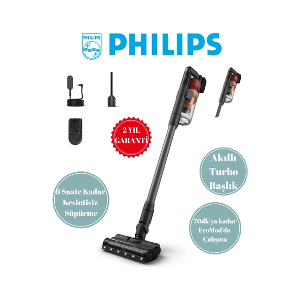 Philips XC6452/10 6000 Serisi Kablosuz Dik Süpürge Turbomod, Akıllı Başlık ürün görseli 1