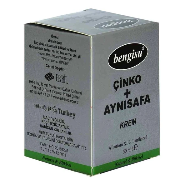Aynısafa + Çinko Bitkisel Krem Allantoin ve D- Panthenol 50 ML - Resim 3
