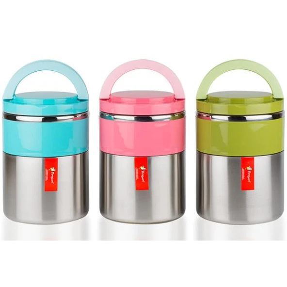 Çiftli Yemek Termosu - Sefer Tası - Inox - Penguen - Pembe (PNG-1302) ürün görseli 1