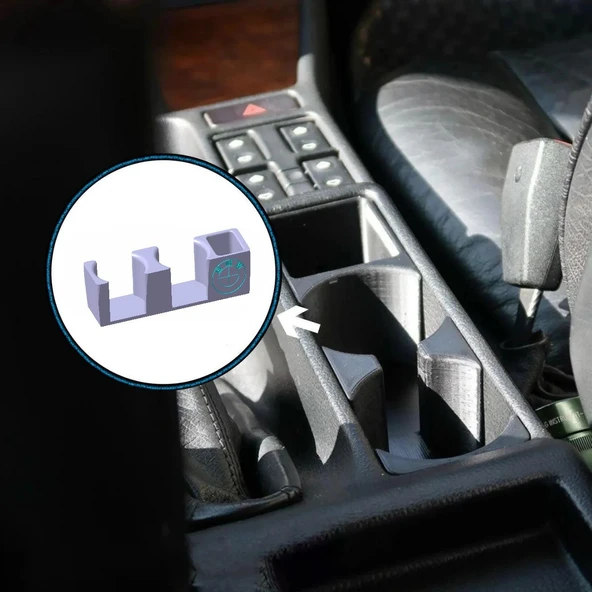 Bmw 5 Serisi E34 Bardak Tutucu ve Organizer, Bmw Logolu ürün görseli 1