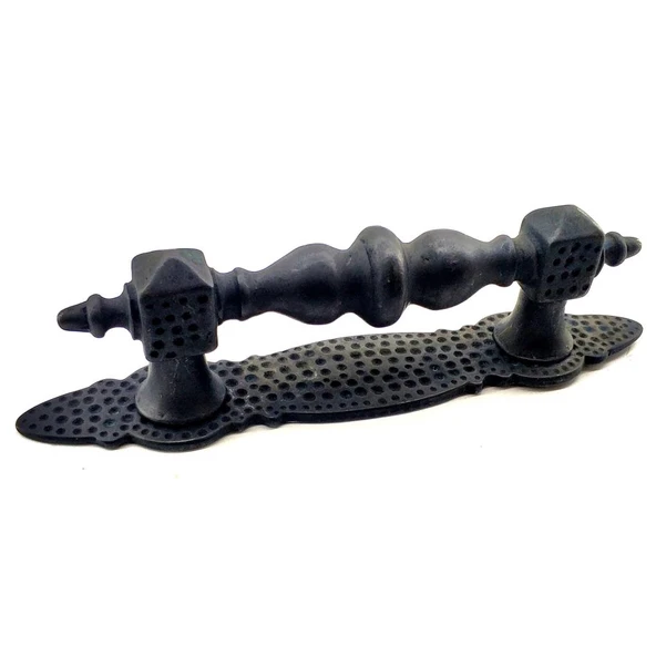 Antika Tarz Dekoratif Pirinç Ağır Kapı Çekme Kolu - Küçük, 215x40 mm, Oksit ürün görseli 1