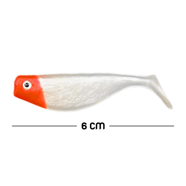 Silikon Balık Yem - DFT - 6cm - Kırmızı/Beyaz (141-3017) ürün görseli 1