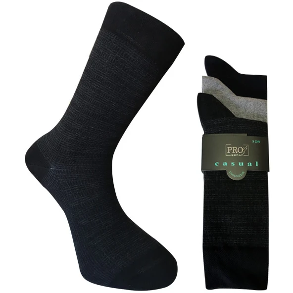 8501-2 Penye Casual 3'lü Erkek Çorabı ürün görseli 1