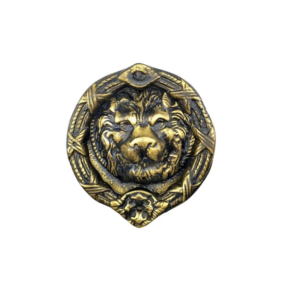 Antika Tarz Dekoratif Pirinç Aslan Kapı Tokmağı, Taktak - 185 mm, Antik ürün görseli 1