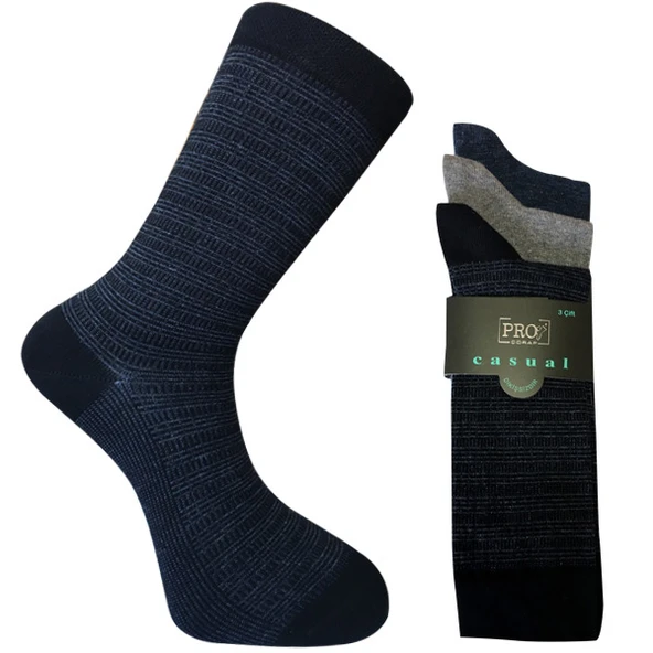 8501-3 Penye Casual 3'lü Erkek Çorabı ürün görseli 1