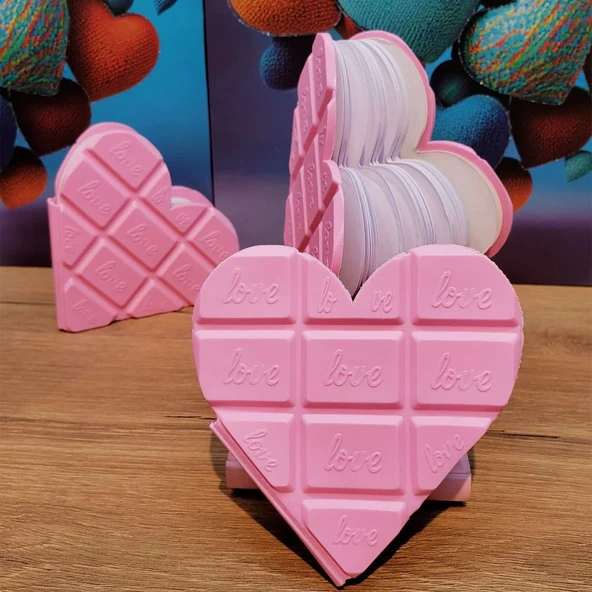 Kalpli Çikolata Not Defteri Pembe ürün görseli 1