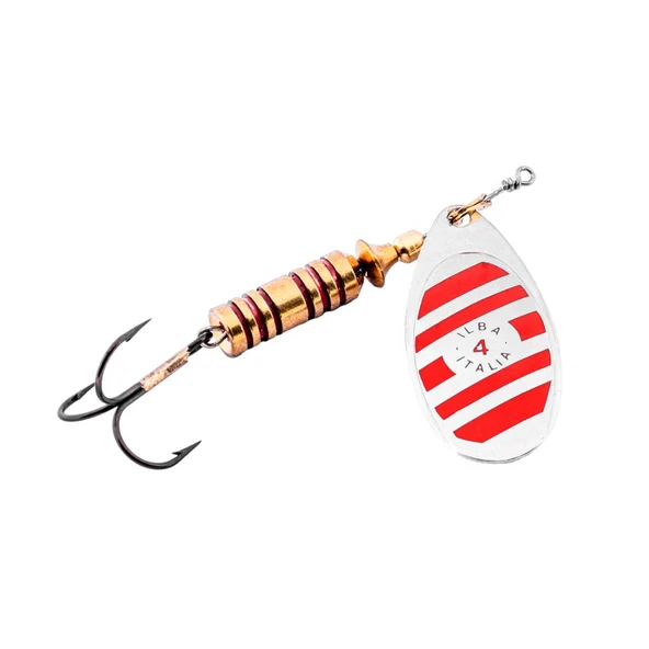 Alabalık Turna Döner Olta Kaşık - Ilba Zebra 21114 - Gümüş/Kırmızı - No:4 ürün görseli 1
