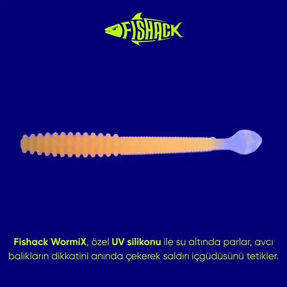Silikon Kurt Yem - 2,2g 87mm - Fishack Wormix - Orange - Resim 3