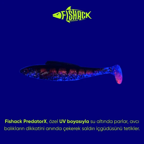 Silikon Balık - 4,5g 85mm - Fishack PredatorX - UV Boyalı - Spark - Resim 3