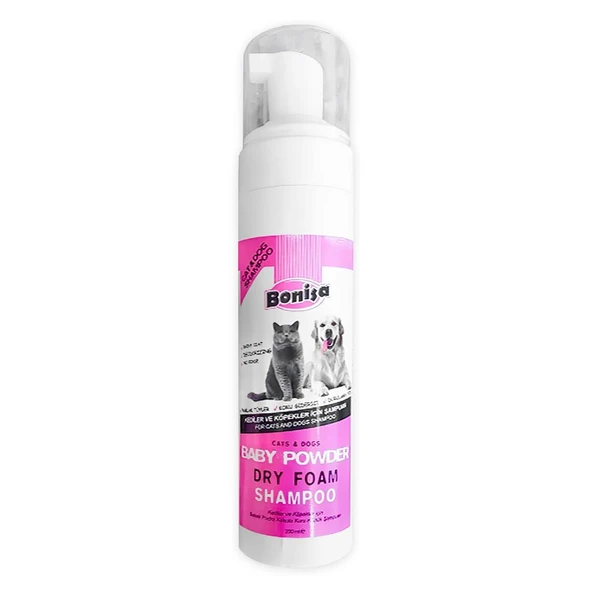 Bonisa Kedi ve Köpek Köpük Şampuan 200ml Bebek Pudra Kokulu ürün görseli 1