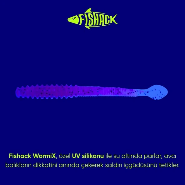 Silikon Kurt Yem - 2,2g 87mm - Fishack Wormix - Purple - Resim 3