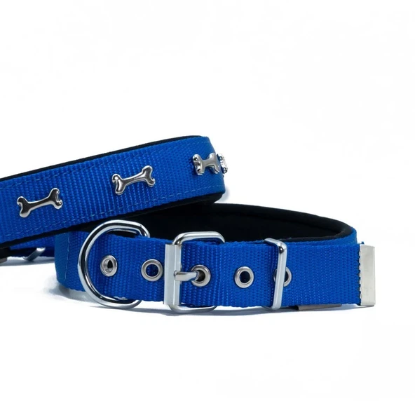 Doggie Konfor Dokuma Kemikli Boyun Tasması Royal Blue 2.5*42-50 cm (DSBT-2562 L) ürün görseli 1