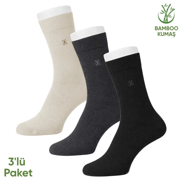 Bambu Erkek Soket Çorap - 3 Çift - Dikişsiz - Gori -17135 - Set 1 ürün görseli 1