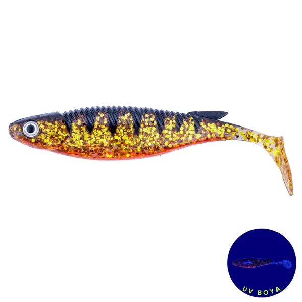 Silikon Balık - 10g 100mm - Fishack PredatorX - UV Boyalı - Lava ürün görseli 1