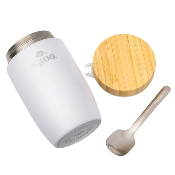Çelik Yemek Termos - Igloo - Bamboo - 500 ml - Beyaz - 205789 - Resim 2