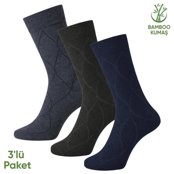 Bambu Erkek Soket Çorap - 3 Çift - Dikişsiz - Bakü - 17672 - Set 1 ürün görseli 1