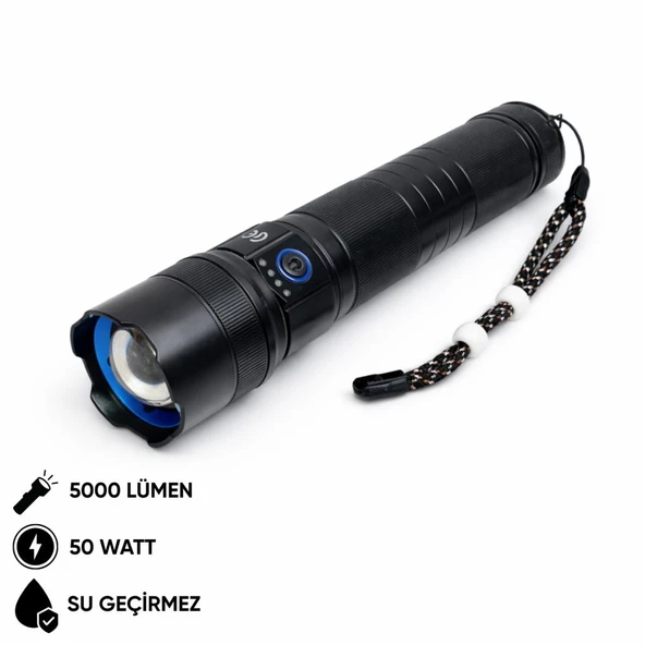 Şarj Edilebilir El Feneri - Wison - 5000 Lümen - 50 Watt ürün görseli 1