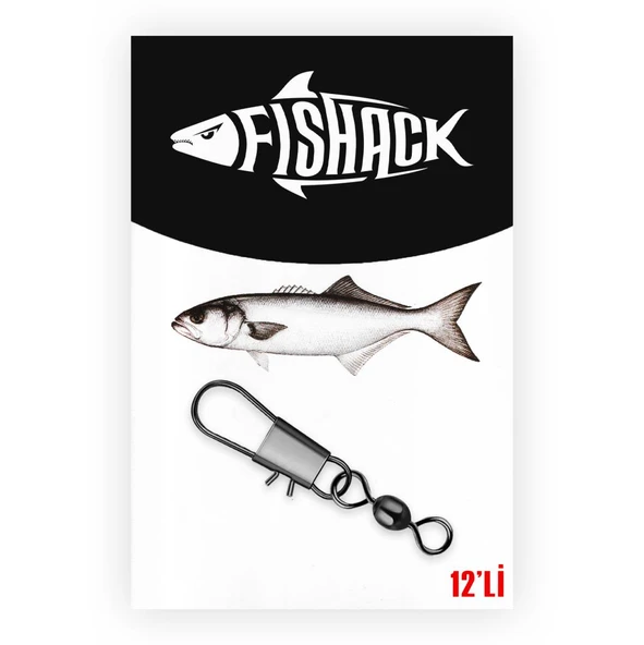 Fishack Paslanmaz Klipsli Fırdöndü Füme No: 9 12'li ürün görseli 1