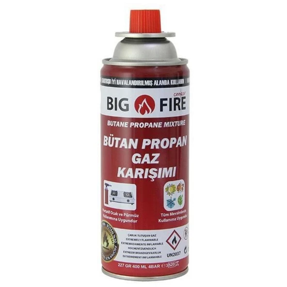 Kamp Ocak Gazı - Valfli Kartuş - Big Fire Power - 227gr - BGF-227 ürün görseli 1