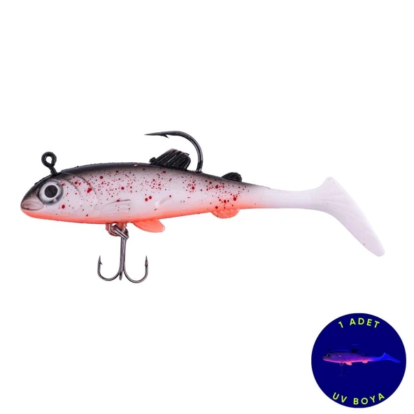Silikon Balık - 15g 100mm - Üçlü İğneli - Fishack - UV Boyalı - Ember ürün görseli 1