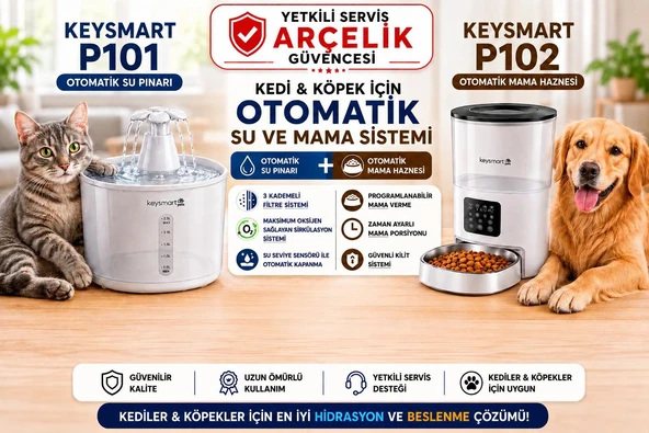 Keysmart  P101 & P102 2'li Set  Kedi ve Köpek için Otomatik Su ve Mama Sistemi ürün görseli 1