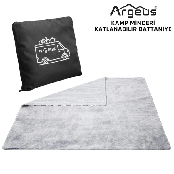 Kamp Minderi & Katlanabilir Polar Kamp Battaniyesi - Argeus - Siyah ürün görseli 1