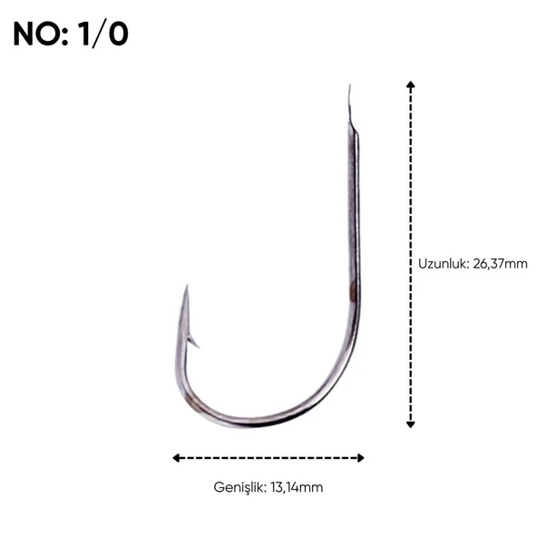Olta İğnesi - Fishack 505 - No: 1/0 (1000'li Paket) - Resim 5