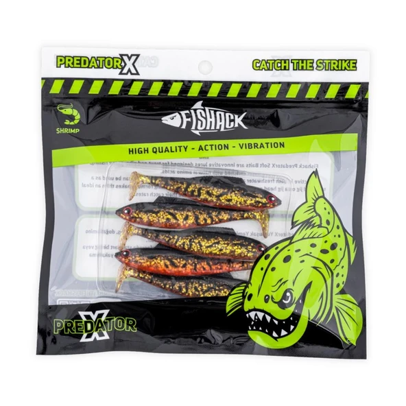 Silikon Balık - 4,5g 85mm - Fishack PredatorX - UV Boyalı - Copper - Resim 5